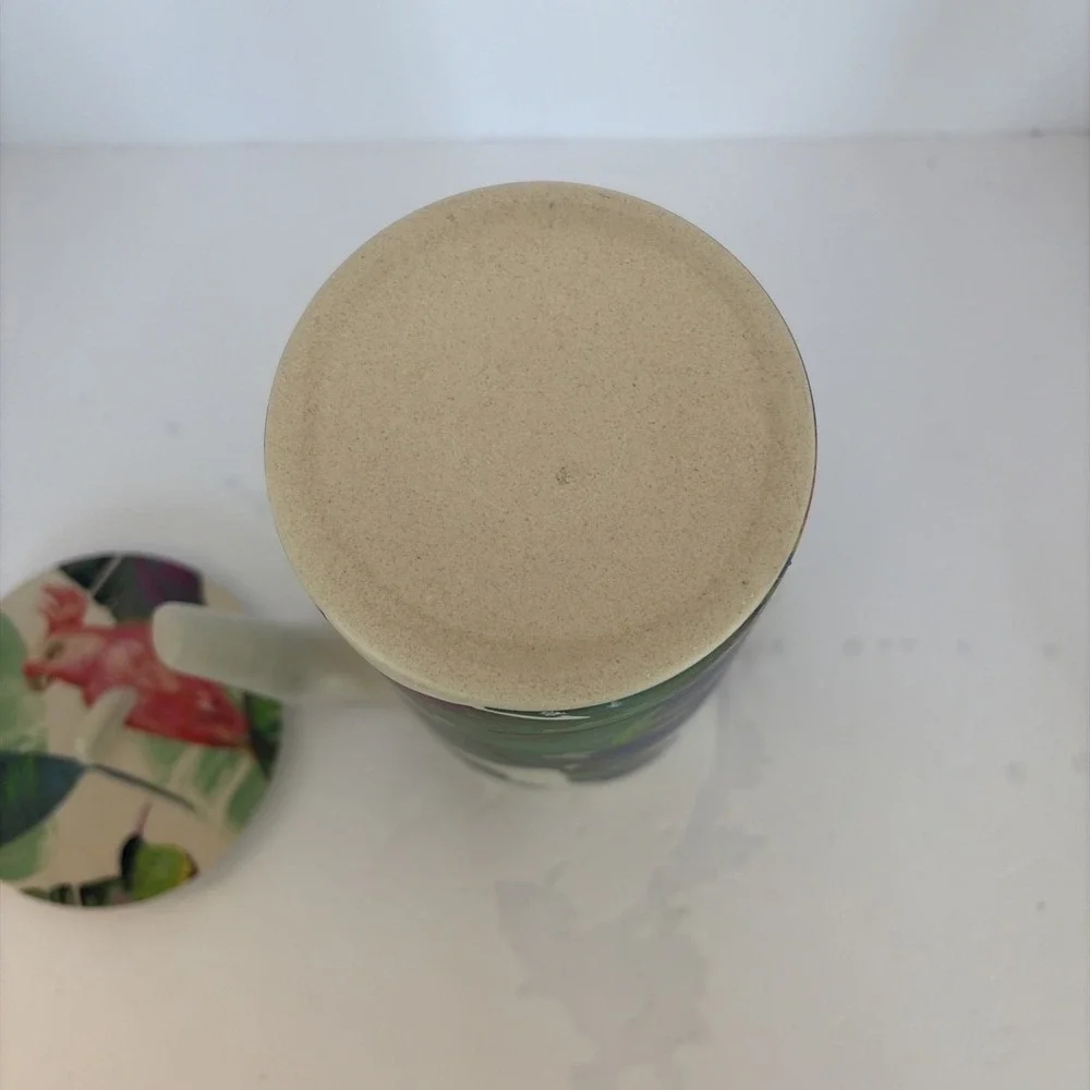 Bamboo Tropical Bird Pitcher Anthropologie style Tropical Summer Tiki Colorful‎